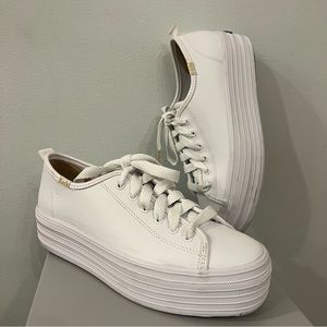 Keds Triple Up White Leather Classic Platform Sneaker size 7.5